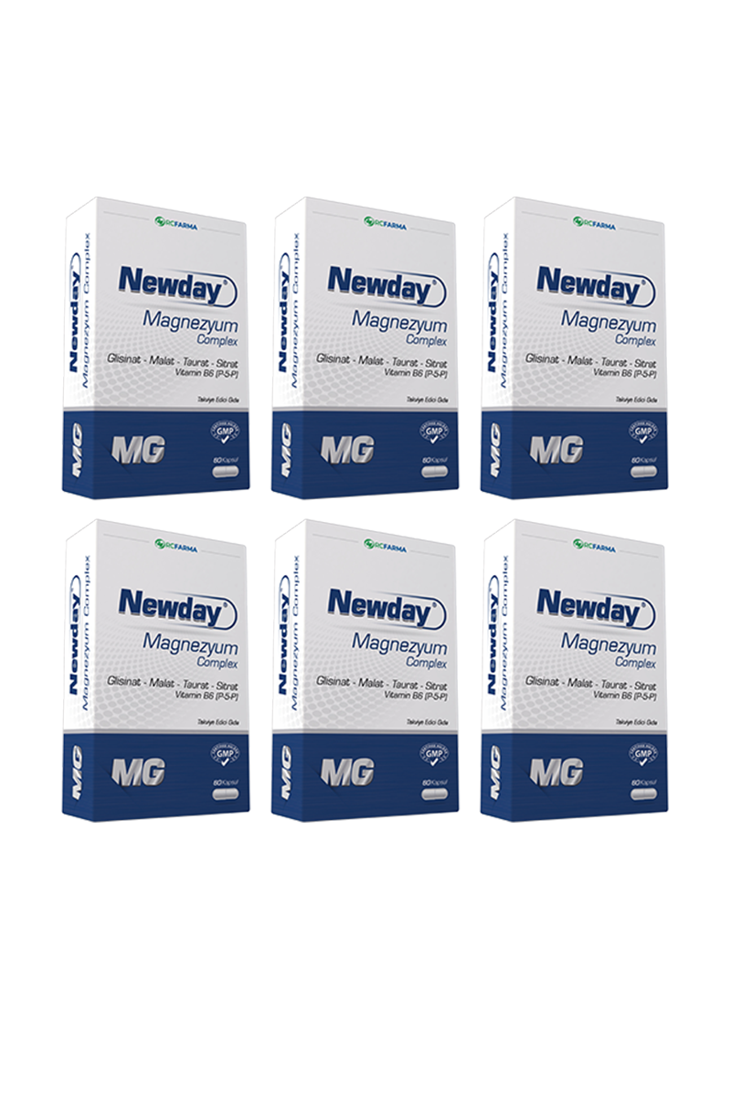 8681227011646 | Newday Magnezyum Complex 60 Kapsül x2 | KozmovitalMinerallerRc FarmaNewday Magnezyum Complex 60 Kapsül x6