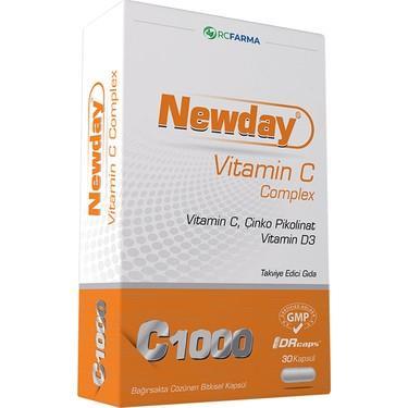 Vitamin / MultivitaminRc FarmaNewday Vitamin C Complex 30 DRcaps Kapsül x2 Adet
