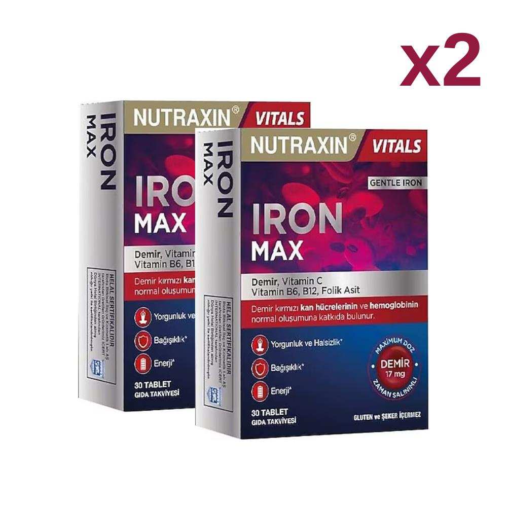 МинералиNutraxinNutraxin Iron Max 30 Tablet x2 Adet