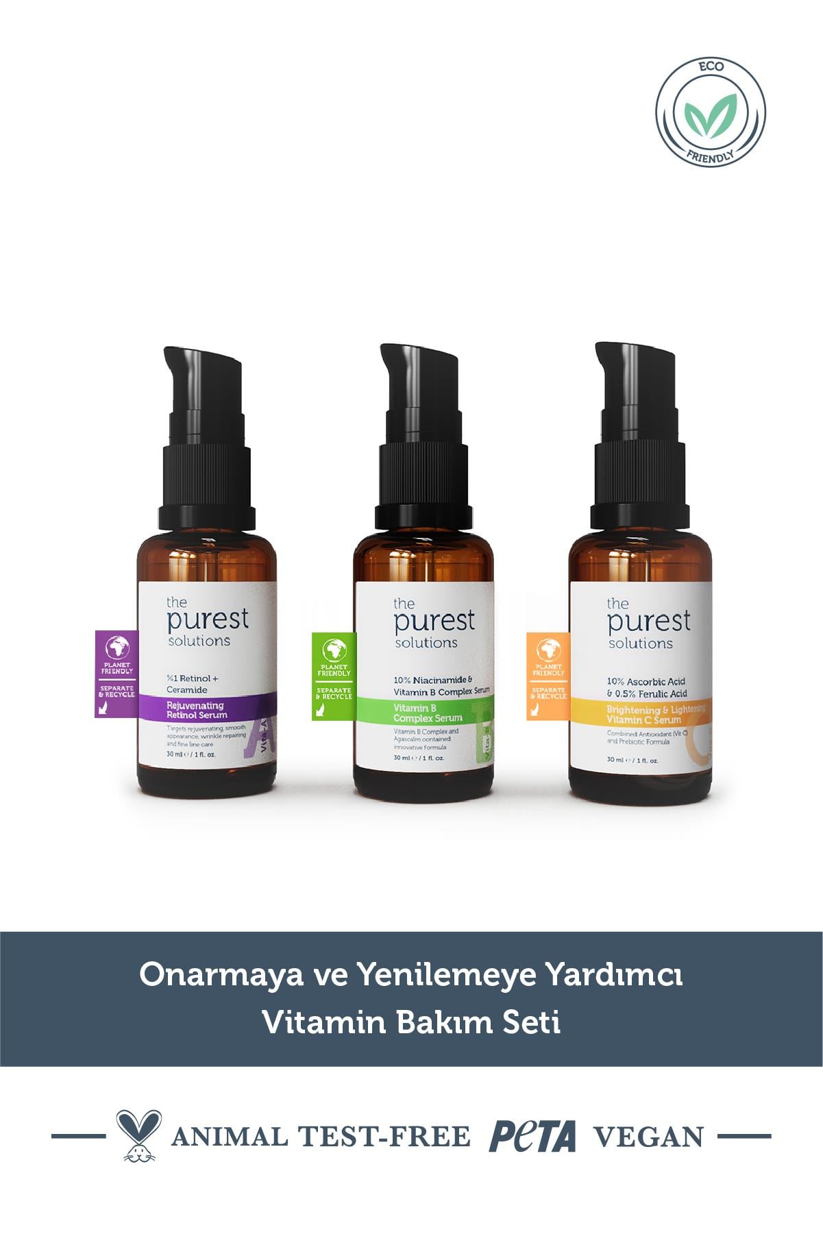 Грижа за лицетоThe Purest SolutionsThe Purest Solutions Onarmaya ve Yenilemeye Yardımcı Vitamin Bakım Seti TPS147