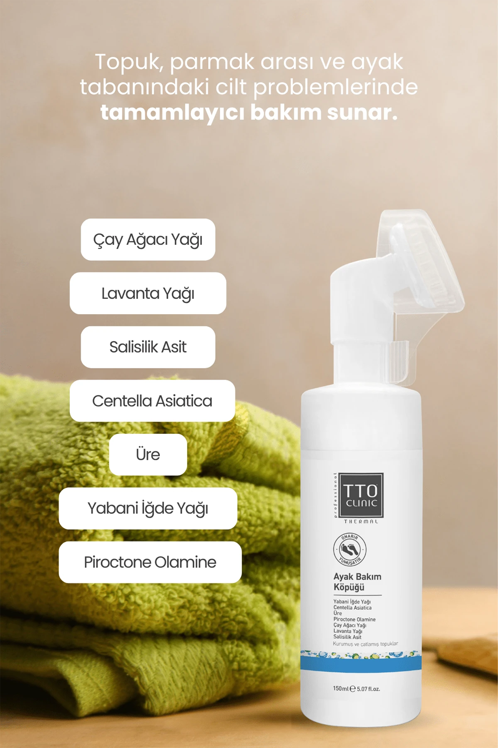 TTO Clinic Ayak Bakım Köpüğü 150 ml | KozmovitalVücut NemlendiricileriTTOTTO Clinic Ayak Bakım Köpüğü 150 ml