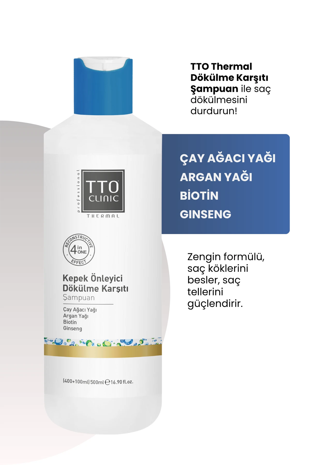TTO Clinic Kepek ve Dökülme Karşıtı Şampuan 400 ml | KozmovitalSaç DökülmesiTTOTTO Clinic Kepek ve Dökülme Karşıtı Şampuan 400 ml