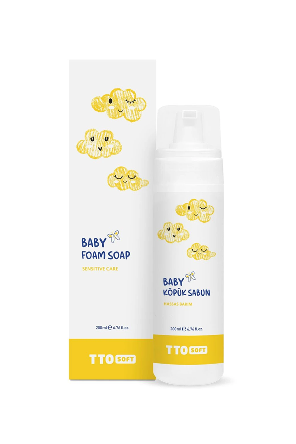 TTO Soft Hassas Bebek Cildi İçin Doğal İçerikli Köpük Sabun 200 ml | KozmovitalBebek ŞampuanlarıTTOTTO Soft Baby Köpük Sabun 200 ml