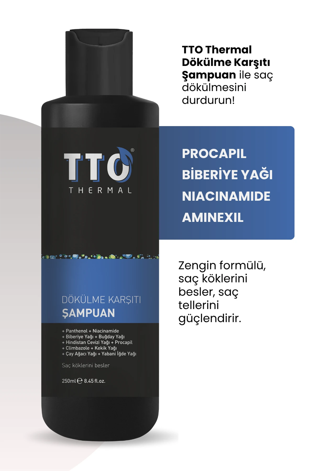 TTO Thermal Dökülme Karşıtı Şampuan 250 ml | KozmovitalSaç DökülmesiTTOTTO Thermal Dökülme Karşıtı Şampuan 250 ml