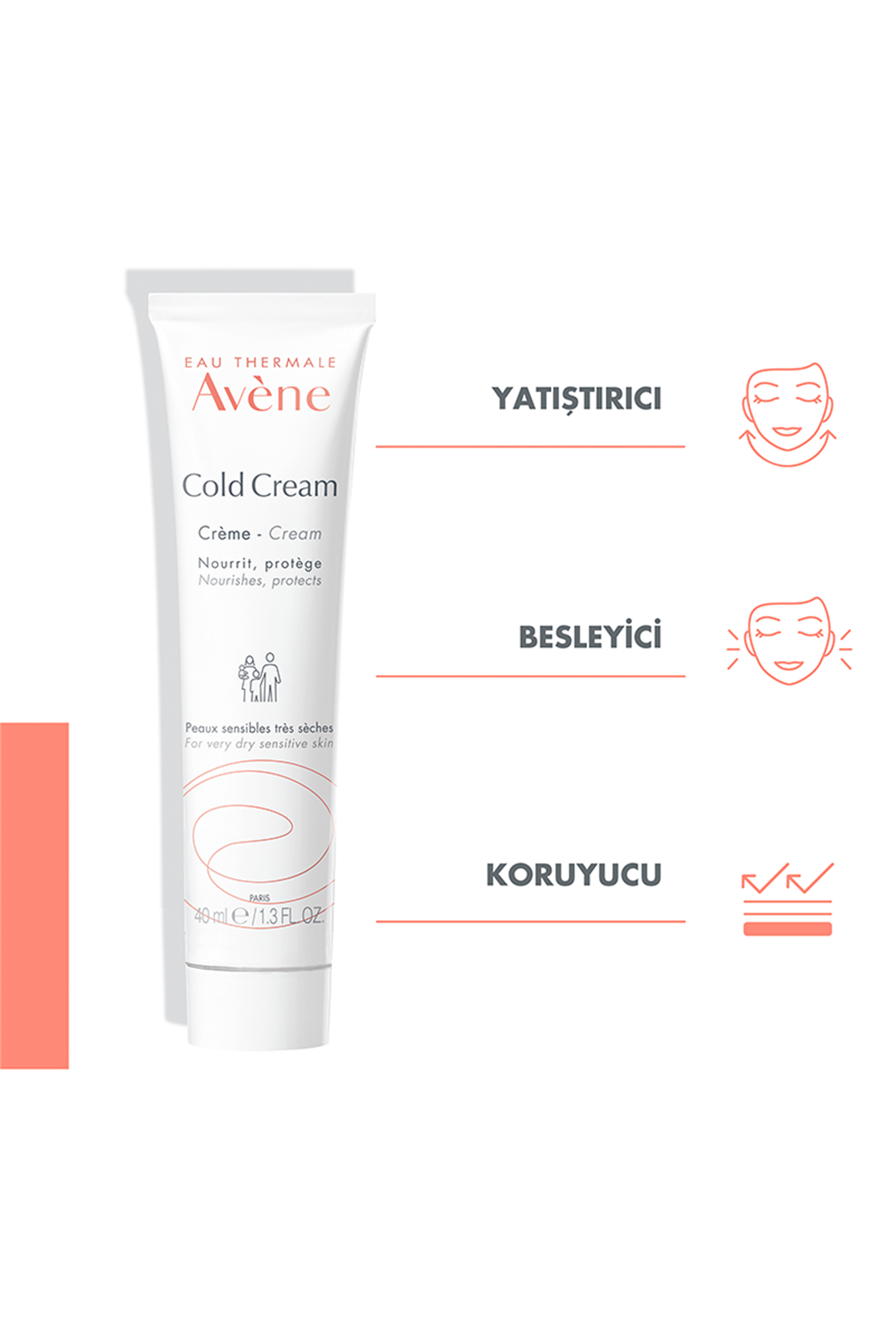 3282779002738 | Avene Cold Creme 40 ml - Çok kuru ciltler için bakım kremi | KozmovitalYüz NemlendiricileriAveneAvene Cold Cream 40 ml