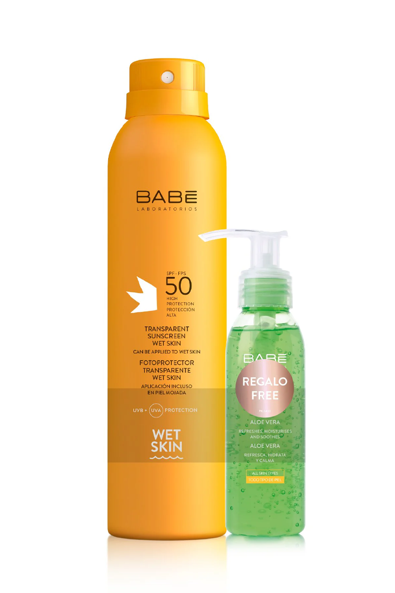 Слънчеви продукти за лице и тялоBabeBabe Spf 50+ Transparent Sunscreen Wet Skin + Babe Aloe Vera Jel