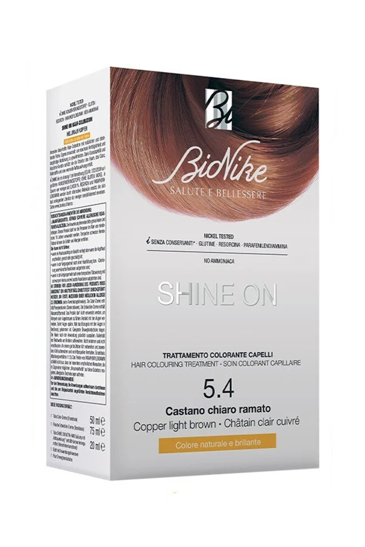 8029041169110 | Bionike Shine On Saç Boyama Kiti Açık Bakır Kahverengi NO:5.4 | KozmovitalSaç BoyalarıBioNikeBionike Shine On Saç Boyama Kiti Açık Bakır Kahverengi No:5.4