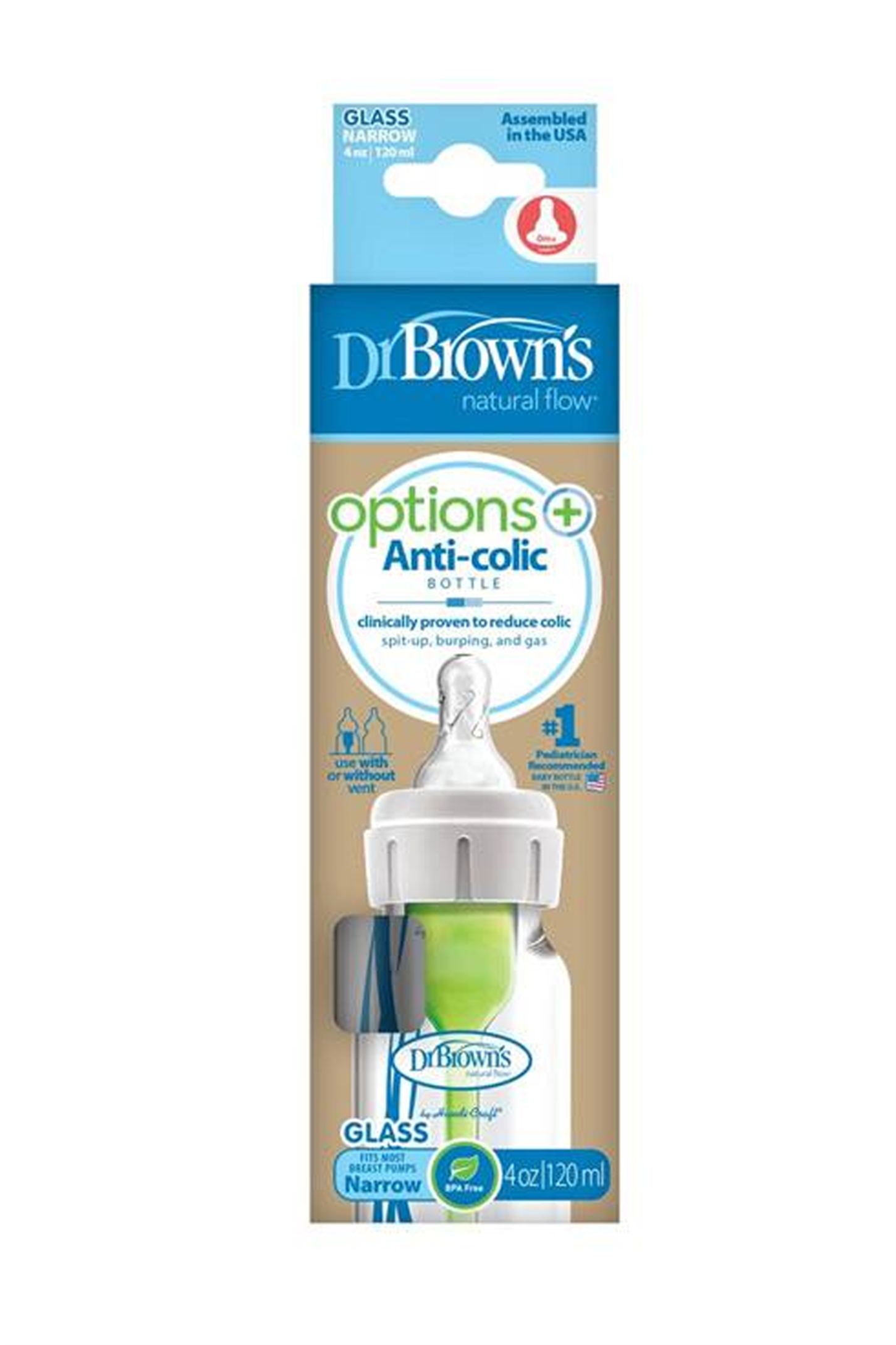 Шишета и биберони за храненеDr.BrownsDr. Brown's Dar Ağız Antikolik Cam Biberon 4 oz/120 ml