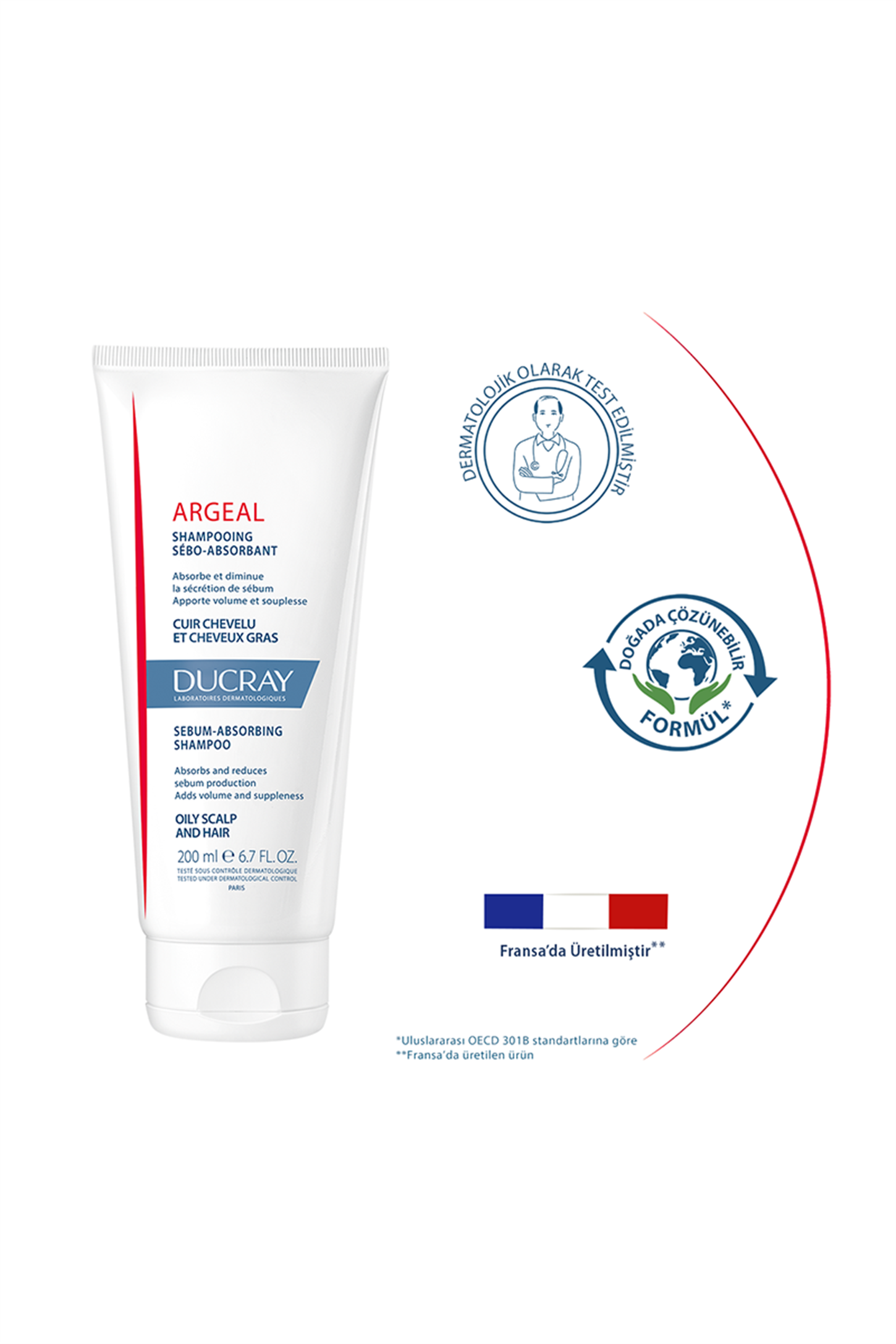 3282770110111 | Ducray Argeal Shampoo - Yağlı Saçlar İçin Şampuan 200ml | KozmovitalSaç ŞampuanlarıDucrayDucray Argeal Shampoo - Yağlı Saçlar İçin Şampuan 200ml