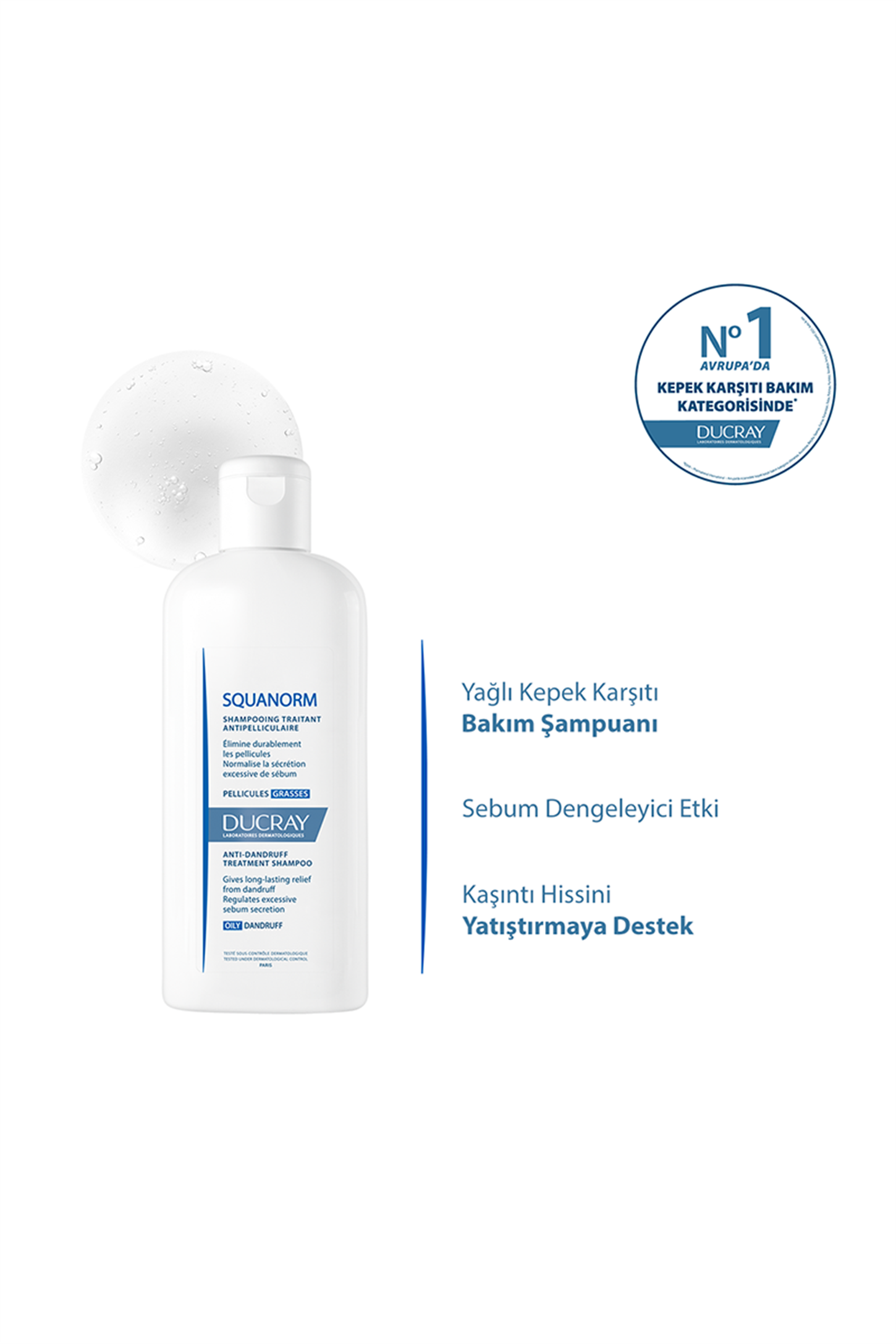 3282770037586 | Ducray Squanorm Pellicules Grasses Shampoo 200ml | KozmovitalKepek BakımıDucrayDucray SQUANORM Yağlı Kepek Şamp. 200 ml