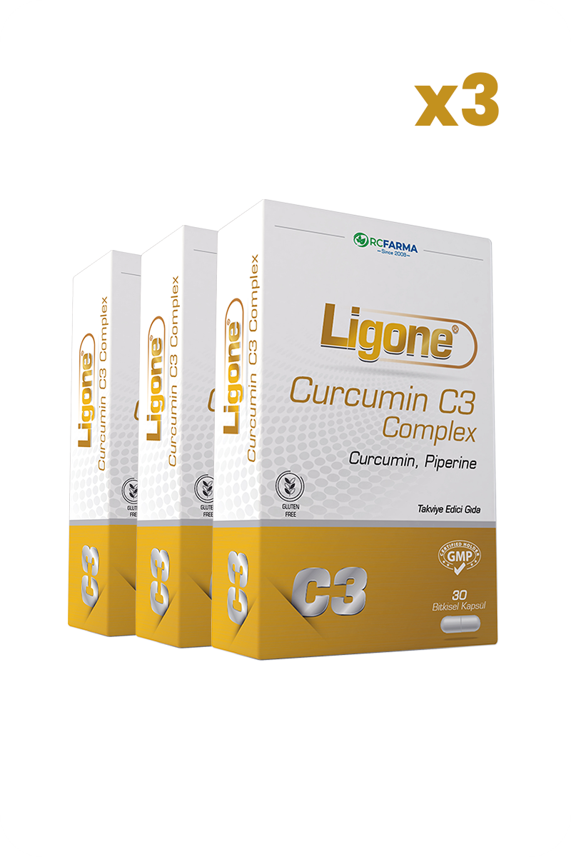 VitaminlerRc FarmaLigone Curcumin C3 Complex 30 Bitkisel Kapsül x3 Adet