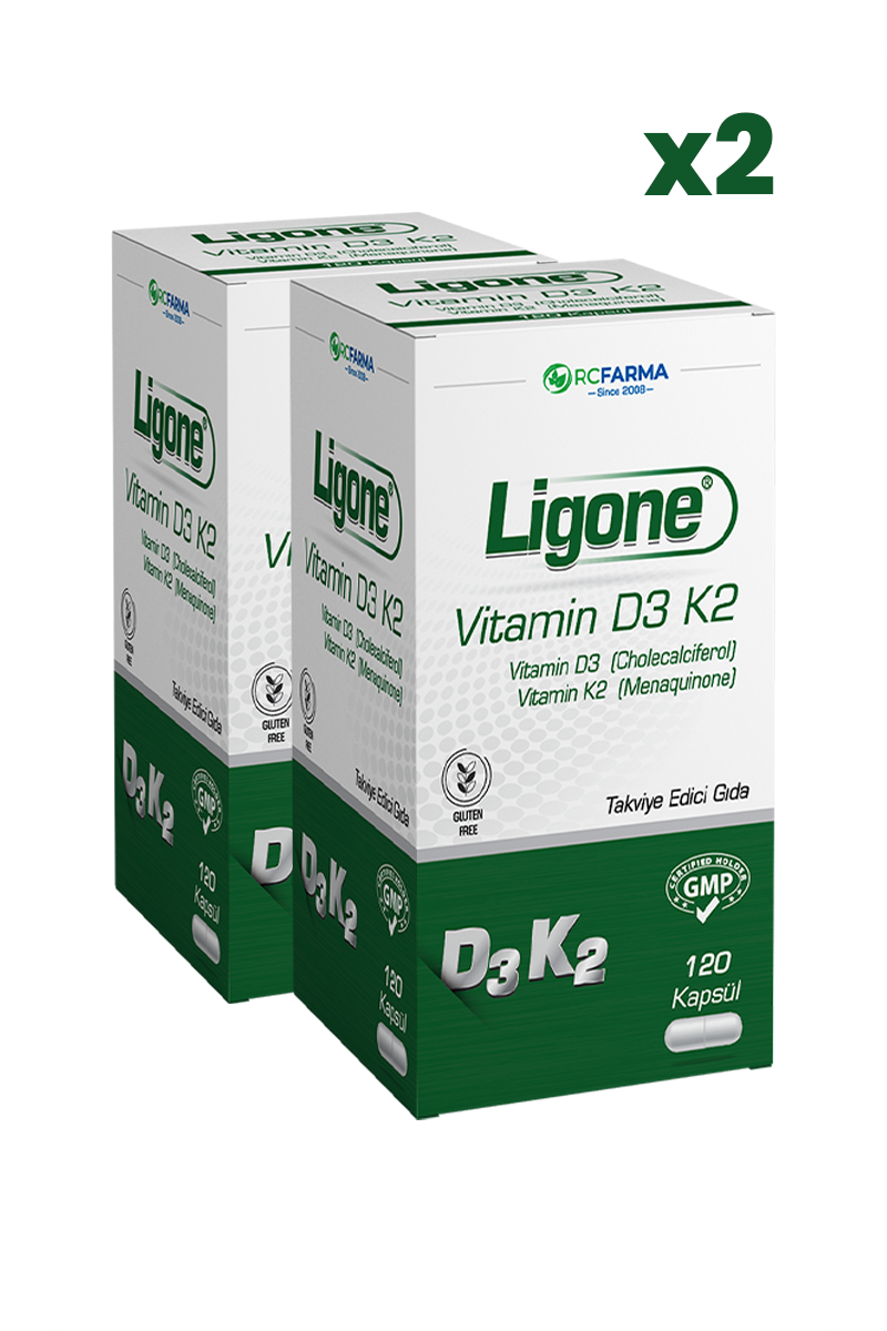 Bitkisel ÜrünlerRc FarmaLigone Vitamin D3 K2 120 Kapsül x2 Adet