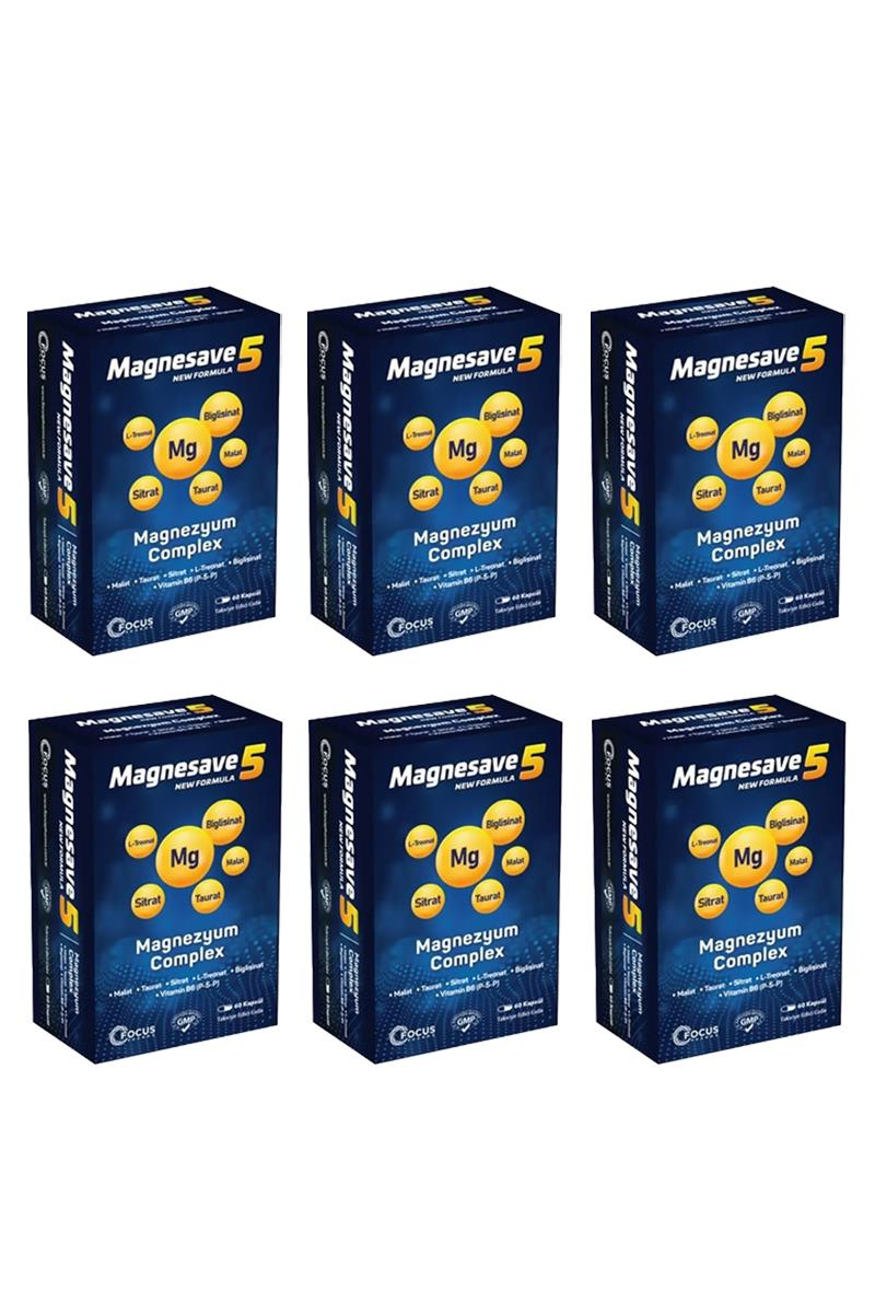 МинералиFocus PharmaMagnesave5 Magnezyum Complex 60 kapsül x6