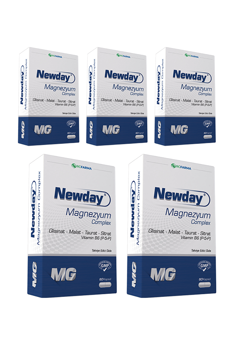8681227011646 | Newday Magnezyum Complex 60 Kapsül x3 | KozmovitalMinerallerRc FarmaNewday Magnezyum Complex 60 Kapsül x5
