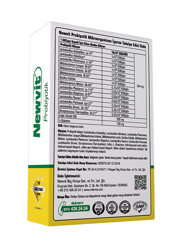 Vitamin / MultivitaminRc FarmaNewvit Probiyotik 30 Kapsül x 3 Kutu