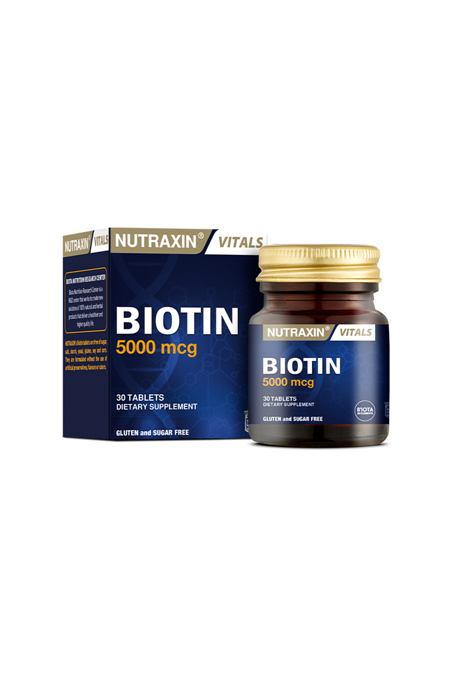 8680512628613 | Nutraxin Biotin 5000 mcg 30 Tablet | KozmovitalVitamin / MultivitaminNutraxinNutraxin Biotin 5000 mcg 30 Tablet