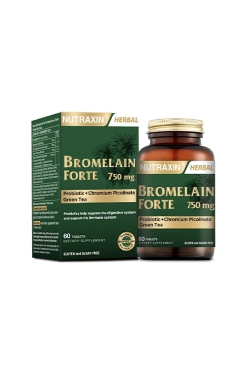 Nutraxin Bromelain Forte 60 Tablet | KozmovitalBitkisel ÜrünlerNutraxinNutraxin Bromelain Forte 60 Tablet