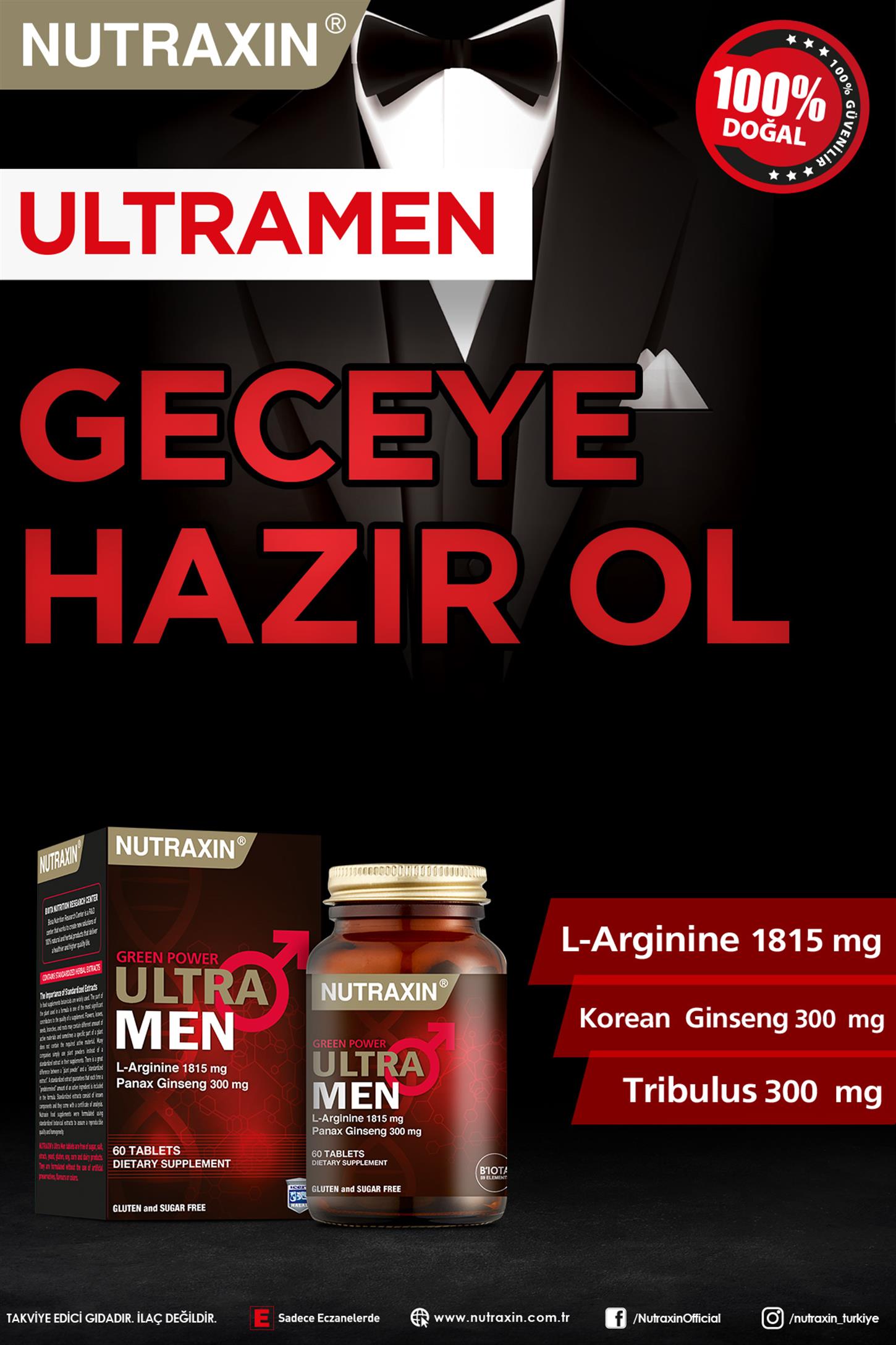 8680512607809 | Nutraxin Ultramen 60 Tablet | KozmovitalBitkisel ÜrünlerNutraxinNutraxin Ultramen 60 Tablet