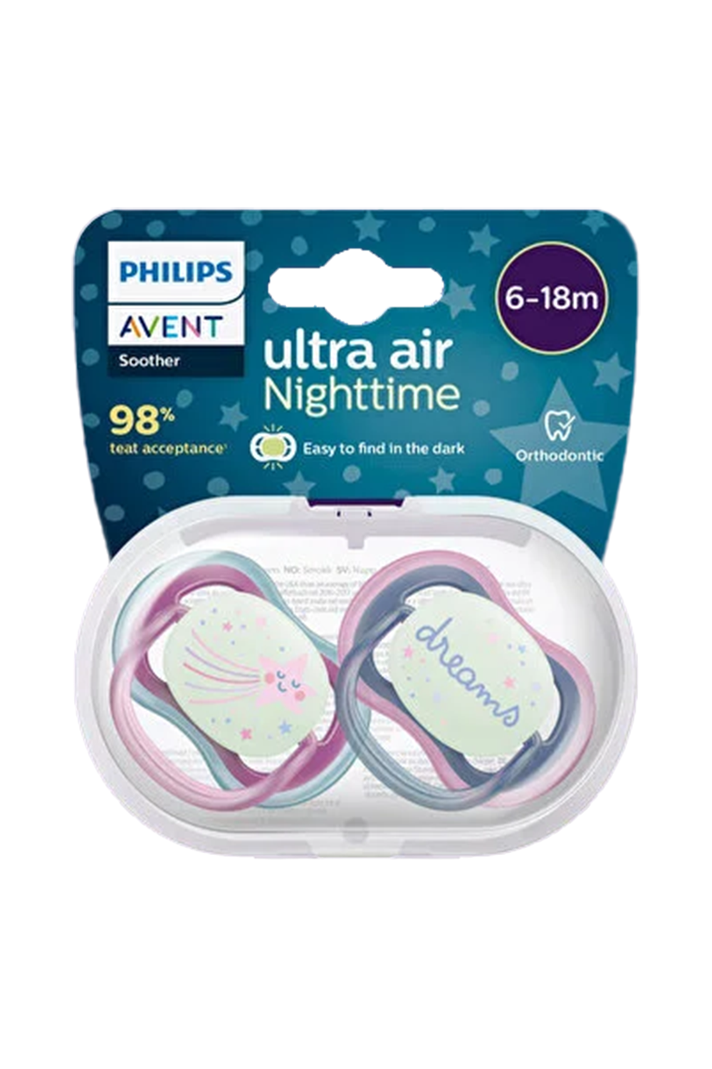 EmziklerPhilips AventPhilips Avent SCF376/14 Ultra Air Night 6-18 Ay 2'li Kız Emzik