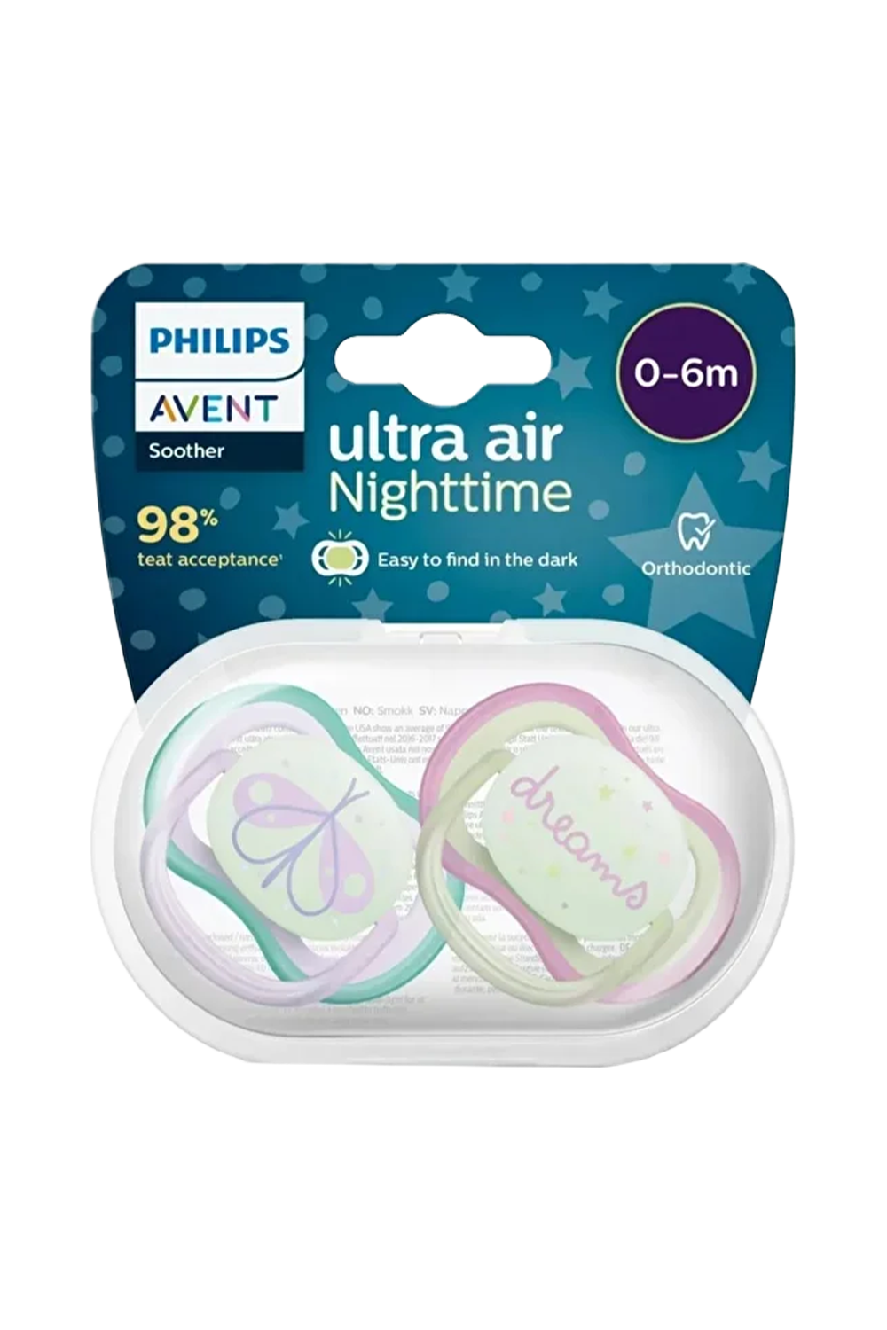 EmziklerPhilips AventPhilips Avent SCF376/19 Ultra Air Night 0-6 Ay 2'li Kız Emzik