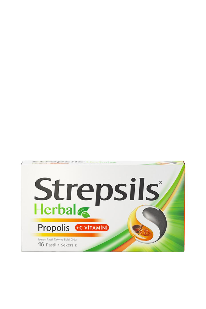 Други добавкиStrepsilsStrepsils Herbal Propolis + C Vitamini İçeren 16 Pastil