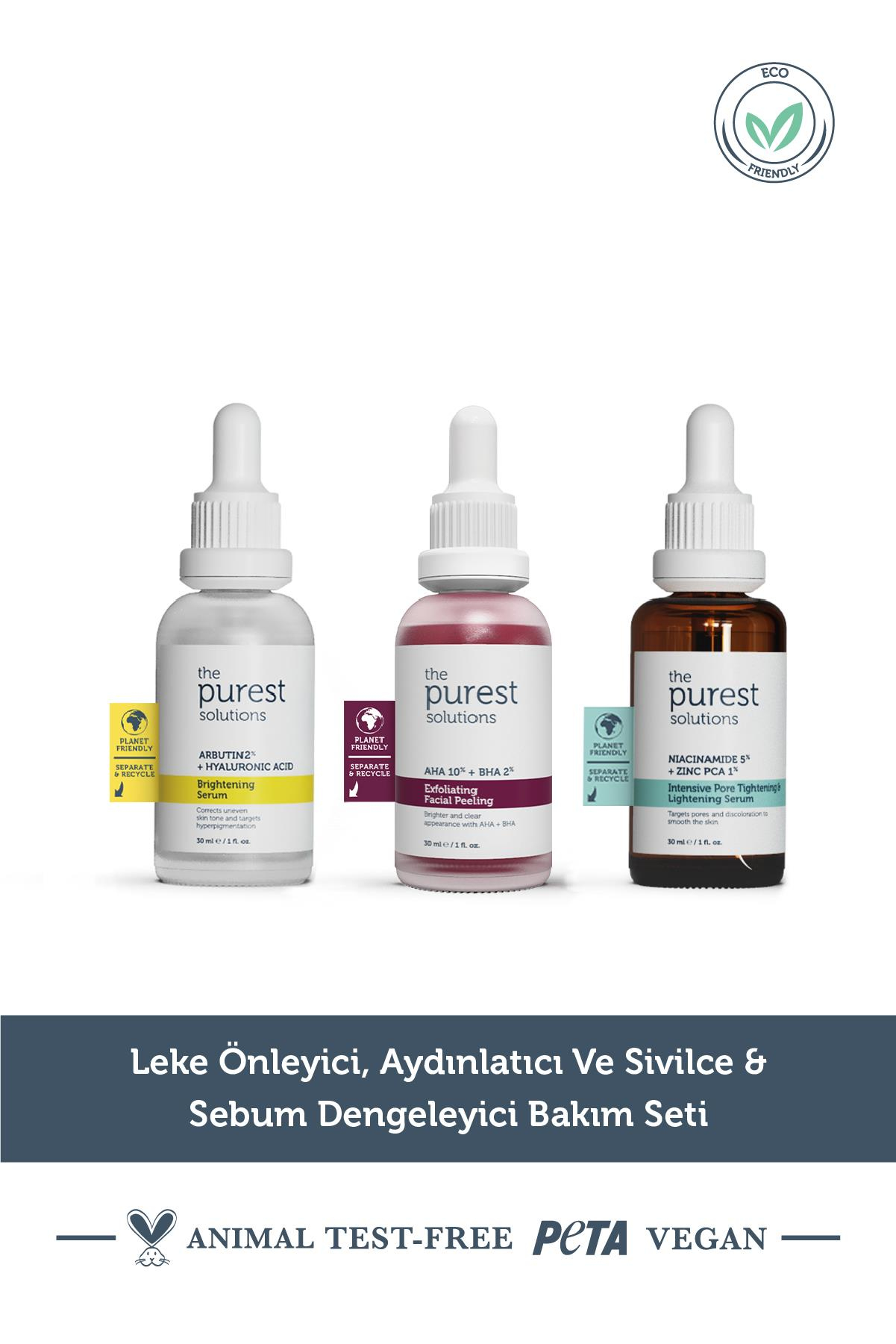 Грижа за лицетоThe Purest SolutionsThe Purest Solutions Leke Önlemeye Yardımcı ve Sivilce Sebum Dengelemeyi Hedefleyen Bakım Seti 30 ml + 30 ml + 30 ml TPS114