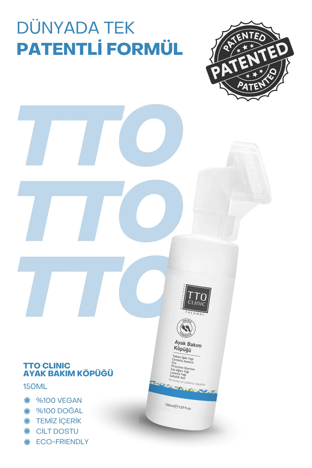 TTO Clinic Ayak Bakım Köpüğü 150 ml | KozmovitalVücut NemlendiricileriTTOTTO Clinic Ayak Bakım Köpüğü 150 ml