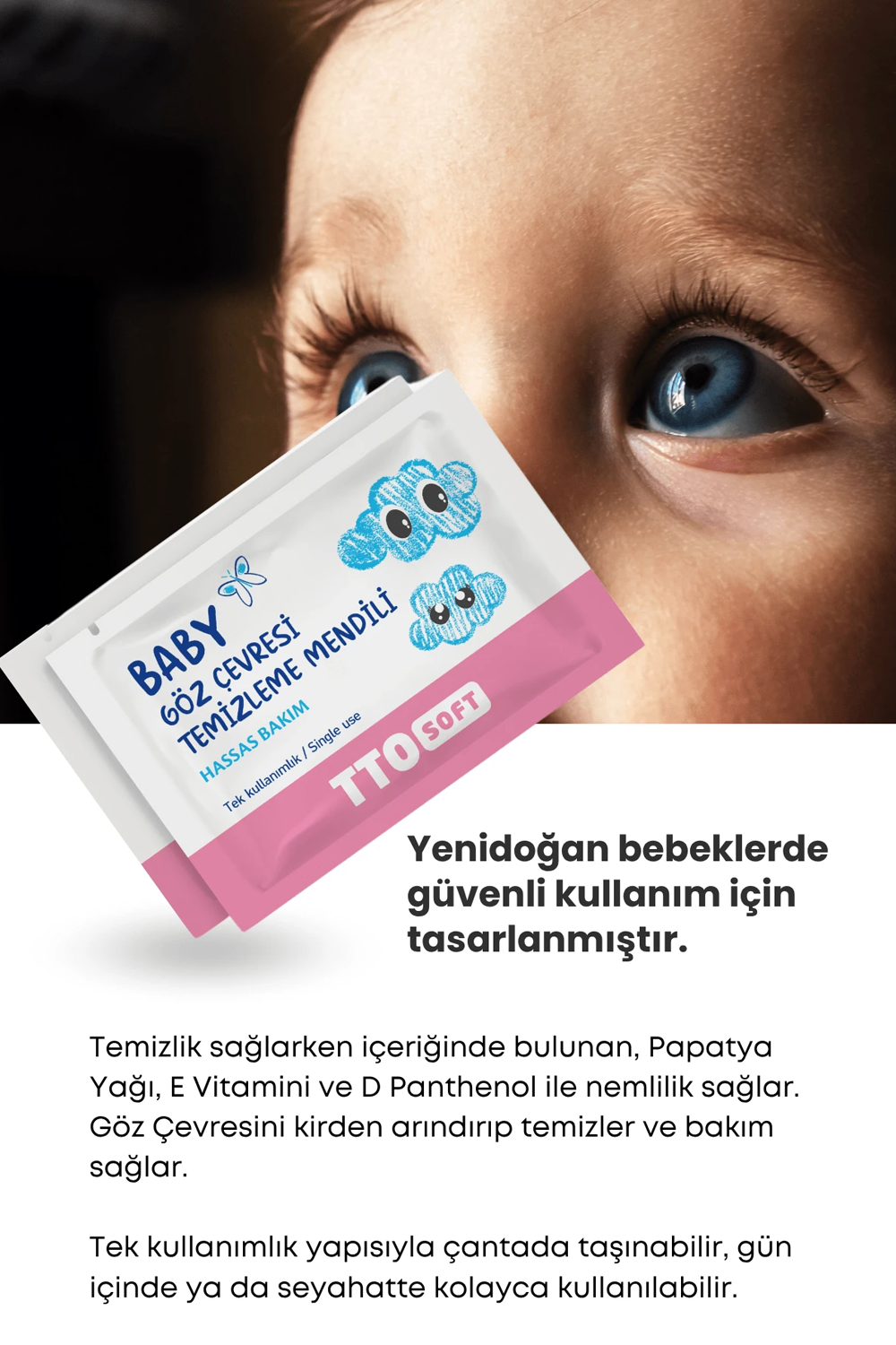 TTO Soft Baby Göz Çevresi Temizleme Mendili 12 Adet | KozmovitalBebek Islak MendilleriTTOTTO Soft Baby Göz Çevresi Temizleme Mendili 12 Adet