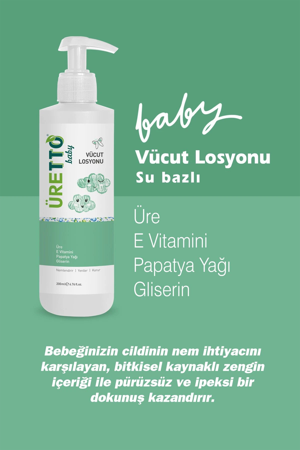 TTO Üretto Baby Vücut Losyonu 200 ml | KozmovitalBebek NemlendiricileriTTOTTO Üretto Baby Vücut Losyonu 200 ml
