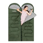 Evolite Camper Pro SQ Birleştirilebilir 2 Kişilik Uyku Tulumu - Haki
