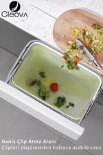 8.8 Lt Mutfak Tezgah Üstü ve Dolap Askılı Çöp Kovası