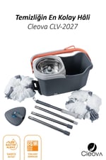 Cleanmate S2 Pedallı Mop Temizlik Seti Tekerlekli Kova Çıkarılabilir Çelik Sepet