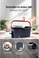 Cleanmate S2 Pedallı Mop Temizlik Seti Tekerlekli Kova Çıkarılabilir Çelik Sepet