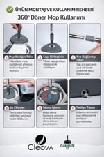 Cleanmate S2 Pedallı Mop Temizlik Seti Tekerlekli Kova Çıkarılabilir Çelik Sepet