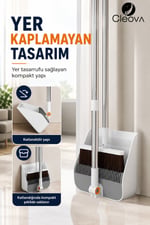 Fırçalı Faraş Seti Paslanmaz Çelik Saplı Katlanabilir Fırça Temizleme Taraklı