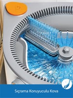 Yeni Tasarım Otomatik 360° Döner Mop ve Temizlik Seti, 3 Başlıklı Paspas Mop