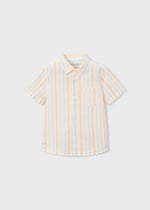 Mayoral Boys' Short-Sleeve Linen Shirt Orange