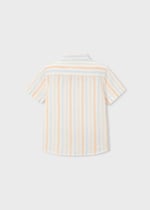 Mayoral Boys' Short-Sleeve Linen Shirt Orange