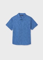 Mayoral Boys' Short-Sleeve Shirt Navy Blue