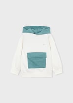 Mayoral Boys' Hooded Two-Thread Sweatshirt Cream