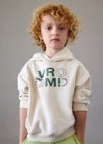 Mayoral Boys' Hooded Two-Thread Sweatshirt Cream