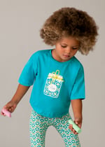 Mayoral Girls' Oversize Printed T-shirt Blue