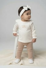 Baby Girl Angel Wing Leggings Set Cream