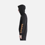 Timberland Stack Logo Print Hood Erkek Sweatshirt Siyah