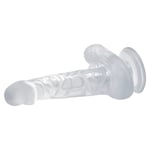 16,7 cm Şeffaf Realistik Damarlı Vantuzlu Dildo Penis