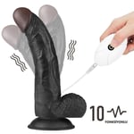 21,5 cm Belden Bağlamalı İçi Dolu Titreşimli Zenci Strapon Dildo