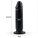23 Cm Siyah Yumuşak Kalın Anal Dildo