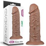 Belden Bağlamalı Yeni Nesil Çift Katmanlı 26,6 cm Realistik Kalın Dildo Melez Penis