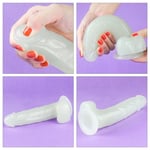 Gece Parlayan Fosforlu 19 cm Realistik Vantuzlu Şeffaf Dildo Penis