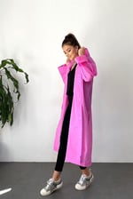 By Marine Kadın Erkek Yağmurluk Kapüşonlu Çıtçıtlı Eva Pembe Yağmurluk BYMMRC881R11